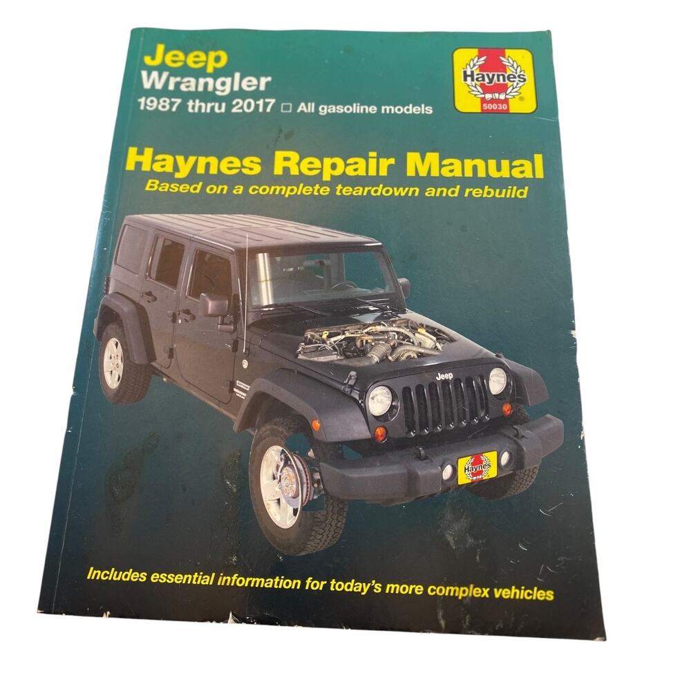 Haynes Jeep Wrangler Repair Manual 1987-2017 Gas Models DIY Service Book 50030